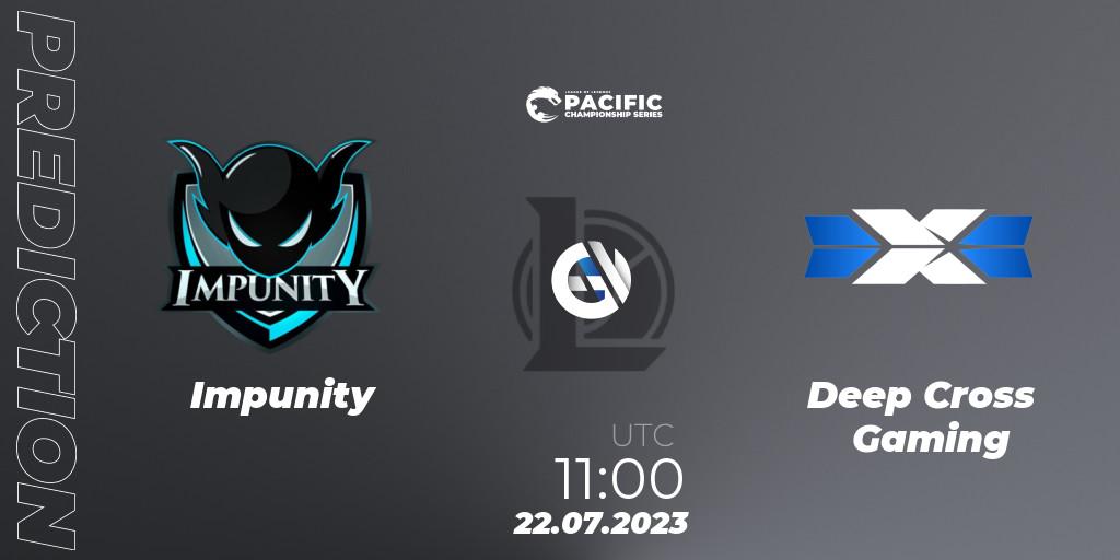 Impunity - Deep Cross Gaming: прогноз. 22.07.2023 at 11:00, LoL, PACIFIC Championship series Group Stage