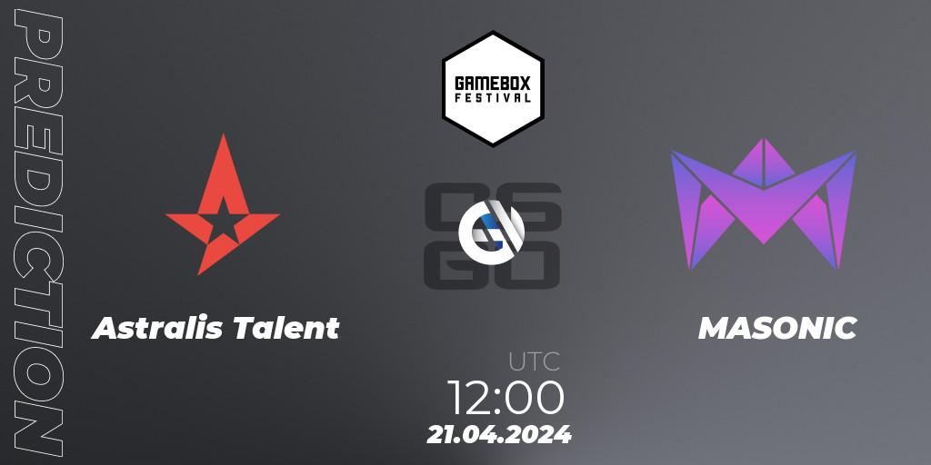 Astralis Talent - MASONIC: прогноз. 21.04.24, CS2 (CS:GO), Gamebox 2024