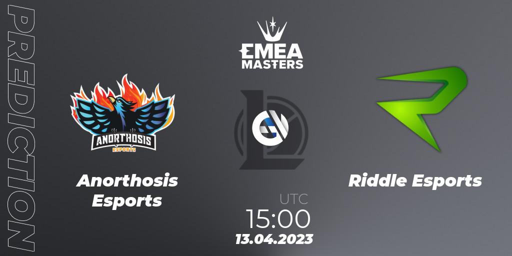 Anorthosis Esports - Riddle Esports: прогноз. 13.04.23, LoL, EMEA Masters Spring 2023 - Group Stage