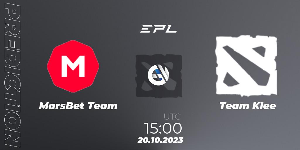 MarsBet Team - Team Klee: прогноз. 20.10.2023 at 15:00, Dota 2, European Pro League Season 13