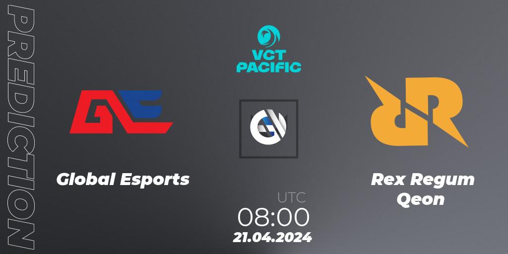 Global Esports - Rex Regum Qeon: прогноз. 21.04.2024 at 08:00, VALORANT, VALORANT Champions Tour 2024: Pacific League - Stage 1 - Group Stage