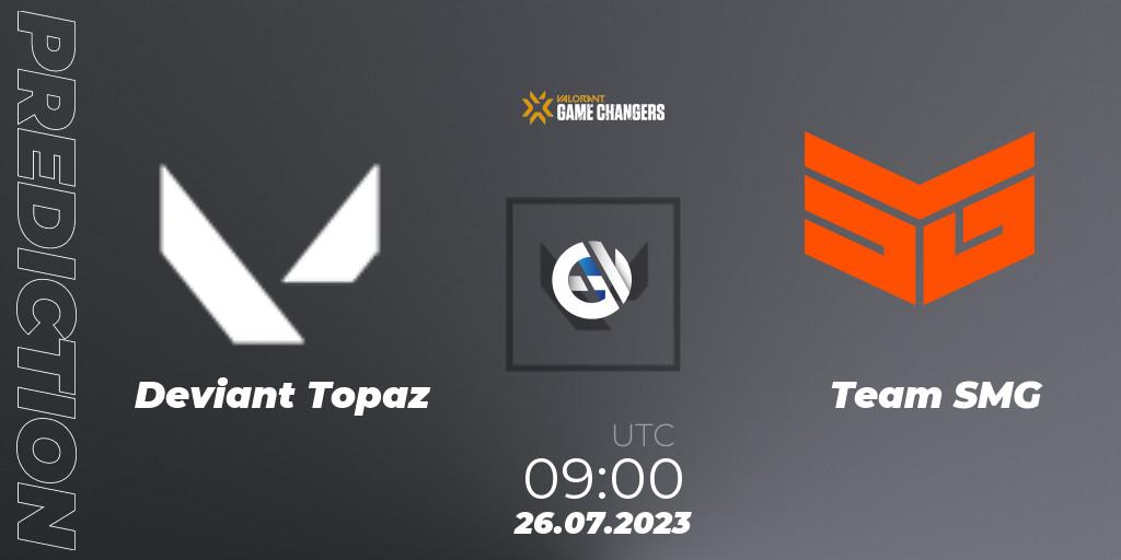 Deviant Topaz - Team SMG: прогноз. 26.07.2023 at 09:00, VALORANT, VCT 2023: Game Changers APAC Open 3