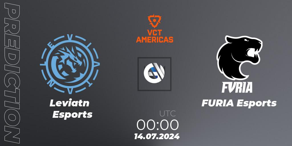 Leviatán Esports - FURIA Esports: прогноз. 14.07.2024 at 00:00, VALORANT, VALORANT Champions Tour 2024: Americas League - Stage 2 - Group Stage