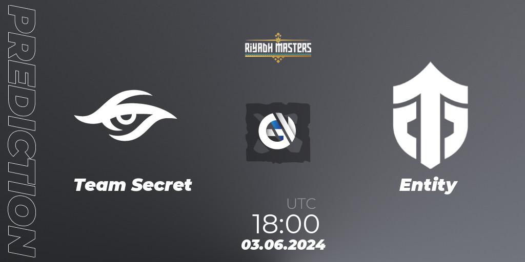 Team Secret - Entity: прогноз. 03.06.2024 at 18:20, Dota 2, Riyadh Masters 2024: Western Europe Closed Qualifier