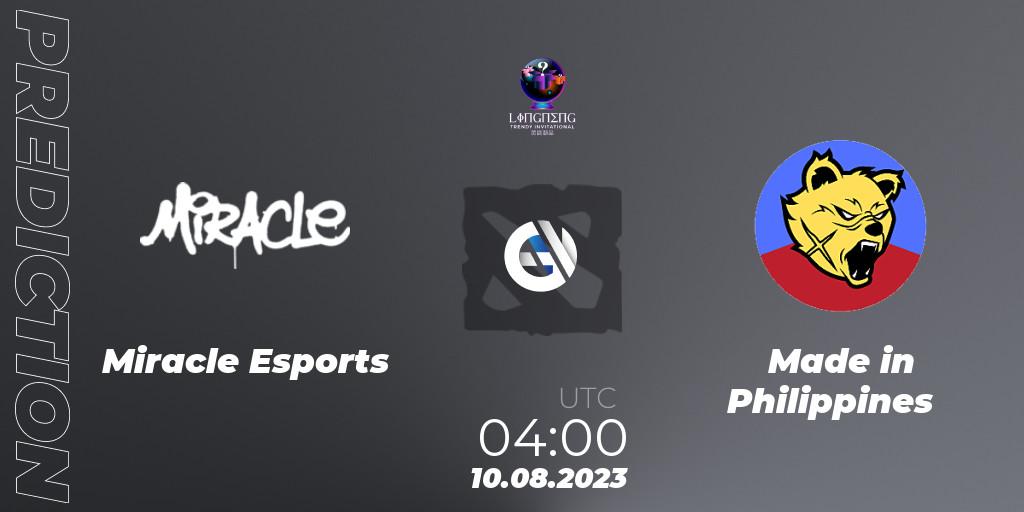 Miracle Esports - Made in Philippines: прогноз. 10.08.2023 at 04:07, Dota 2, LingNeng Trendy Invitational