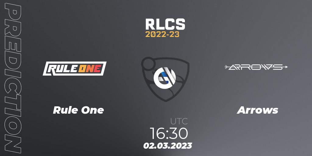 Rule One - Arrows: прогноз. 02.03.2023 at 16:30, Rocket League, RLCS 2022-23 - Winter: Middle East and North Africa Regional 3 - Winter Invitational