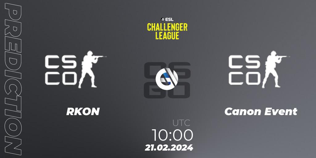 RKON - Canon Event: прогноз. 21.02.2024 at 10:00, Counter-Strike (CS2), ESL Challenger League Season 47: Oceania
