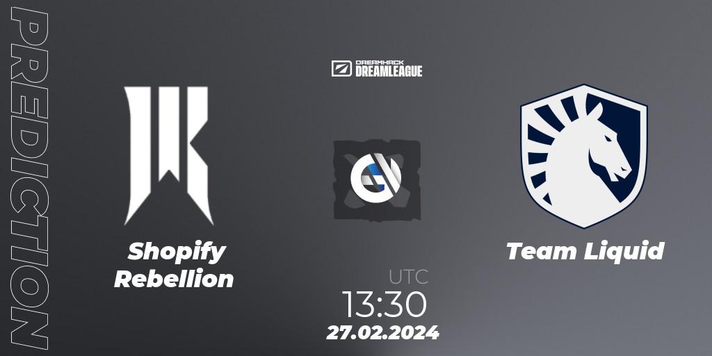 Shopify Rebellion - Team Liquid: прогноз. 27.02.2024 at 13:54, Dota 2, DreamLeague Season 22