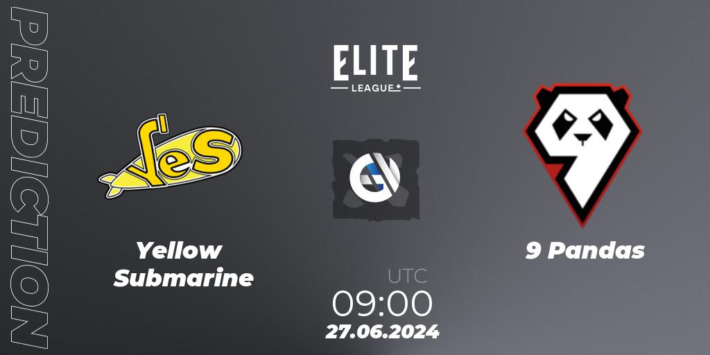 Yellow Submarine - 9 Pandas: прогноз. 27.06.2024 at 09:20, Dota 2, Elite League Season 2: Eastern Europe Closed Qualifier