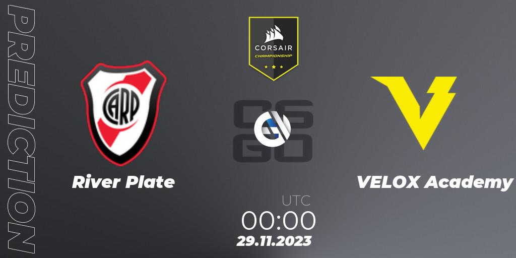 River Plate - VELOX Academy: прогноз. 29.11.23, CS2 (CS:GO), Corsair Championship 2023