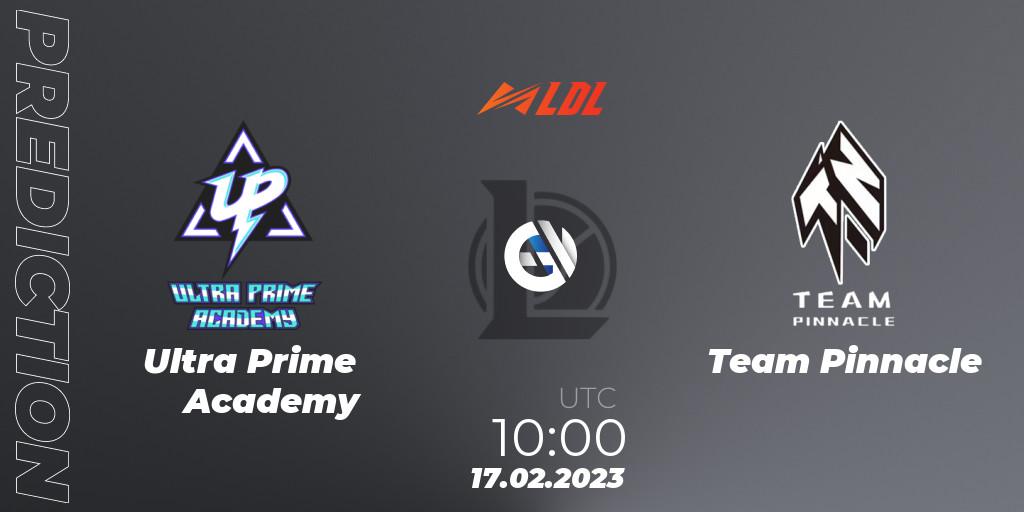 Ultra Prime Academy - Team Pinnacle: прогноз. 17.02.2023 at 11:15, LoL, LDL 2023 - Regular Season