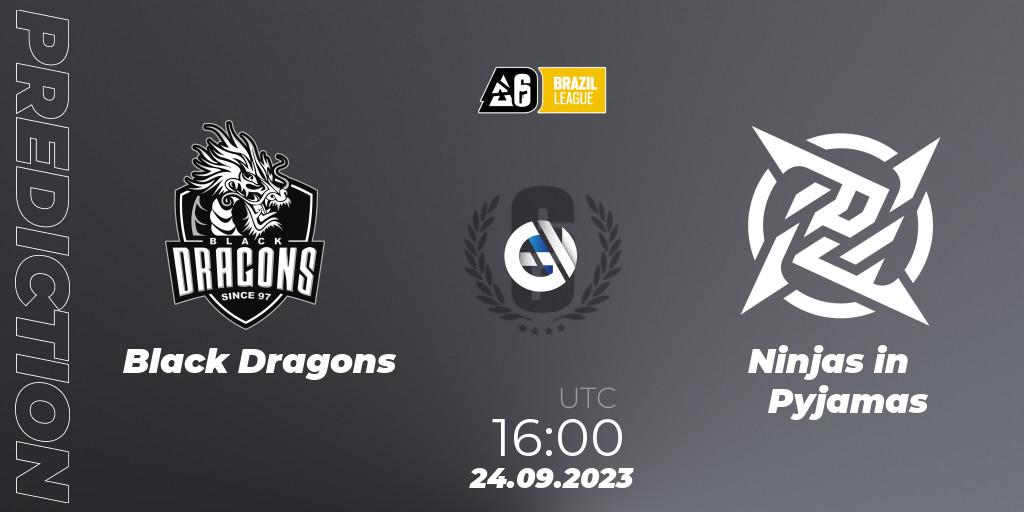 Black Dragons - Ninjas in Pyjamas: прогноз. 24.09.2023 at 16:00, Rainbow Six, Brazil League 2023 - Stage 2