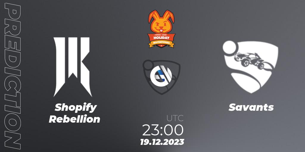 Shopify Rebellion - Savants: прогноз. 19.12.2023 at 23:00, Rocket League, OXG Holiday Invitational