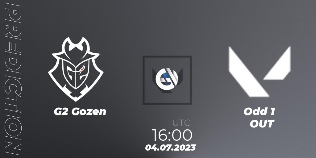G2 Gozen - Odd 1 OUT: прогноз. 04.07.2023 at 16:00, VALORANT, VCT 2023: Game Changers EMEA Series 2 - Group Stage