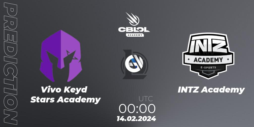 Vivo Keyd Stars Academy - INTZ Academy: прогноз. 14.02.24, LoL, CBLOL Academy Split 1 2024