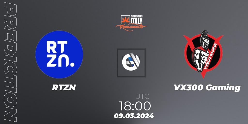 RTZN - VX300 Gaming: прогноз. 09.03.2024 at 18:00, VALORANT, VALORANT Challengers 2024 Italy: Rinascimento Split 1
