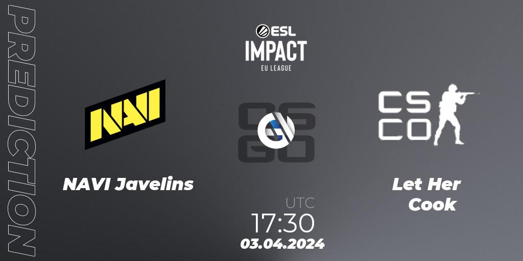 NAVI Javelins - Let Her Cook: прогноз. 03.04.24, CS2 (CS:GO), ESL Impact League Season 5: Europe