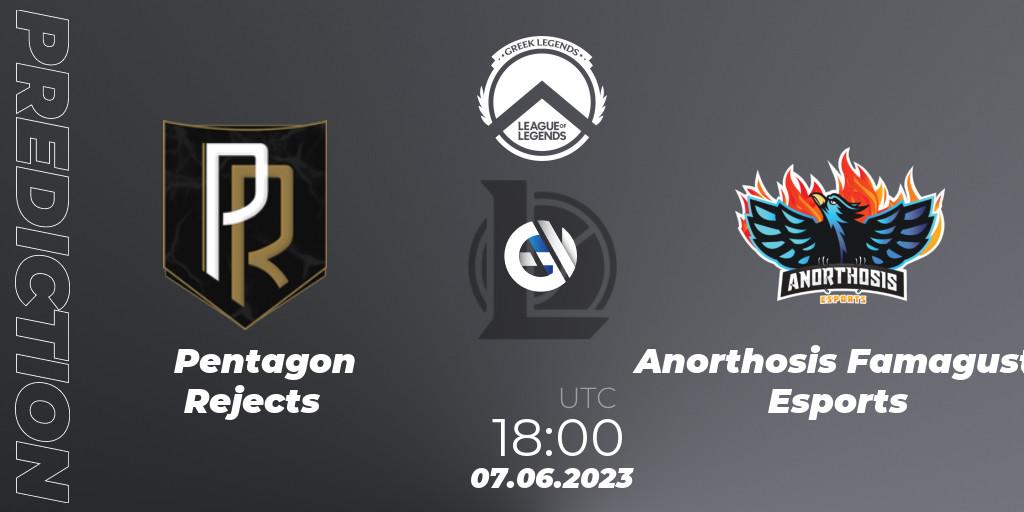 Pentagon Rejects - Anorthosis Famagusta Esports: прогноз. 07.06.2023 at 18:00, LoL, Greek Legends League Summer 2023
