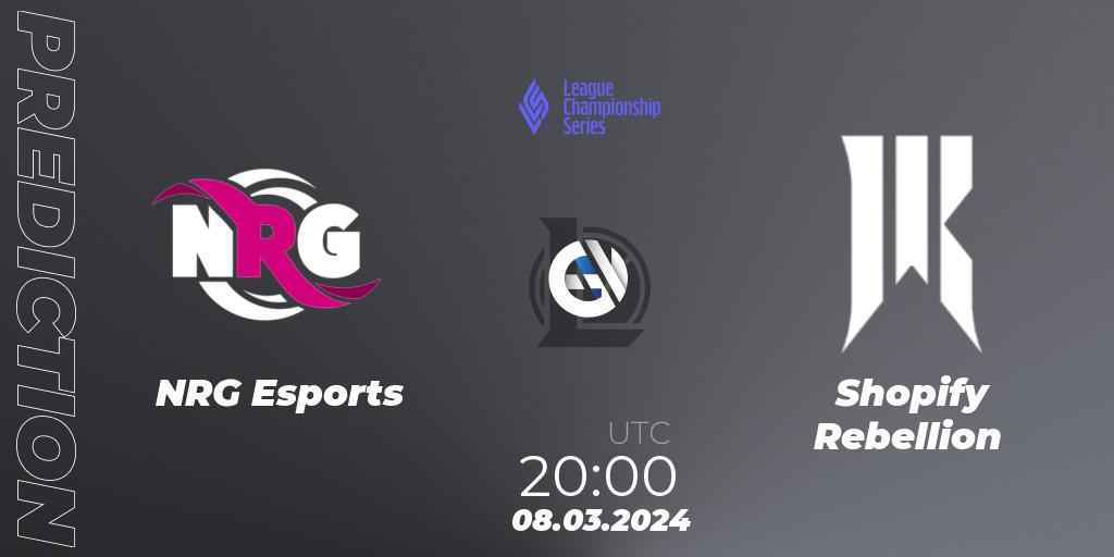 NRG Esports - Shopify Rebellion: прогноз. 09.03.2024 at 00:00, LoL, LCS Spring 2024 - Group Stage