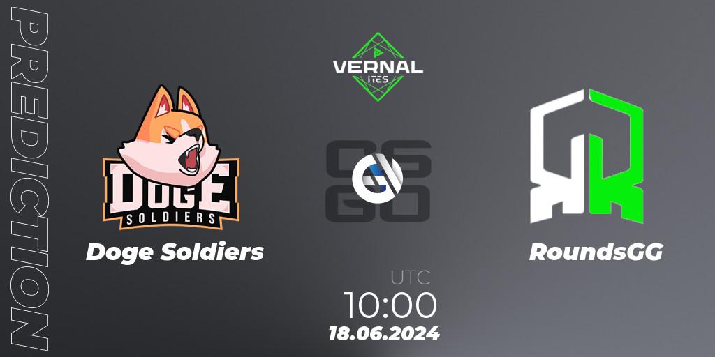 Doge Soldiers - RoundsGG: прогноз. 18.06.2024 at 16:00, Counter-Strike (CS2), ITES Vernal