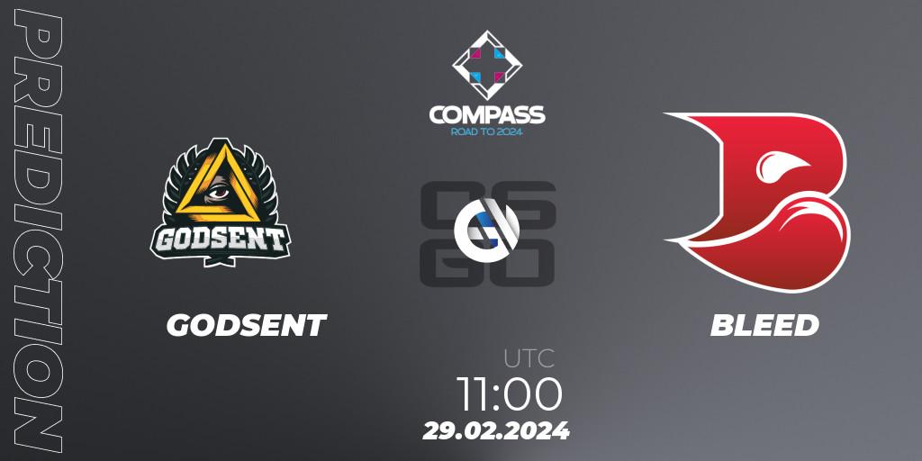 GODSENT - BLEED: прогноз. 29.02.2024 at 11:00, Counter-Strike (CS2), YaLLa Compass Spring 2024 Contenders