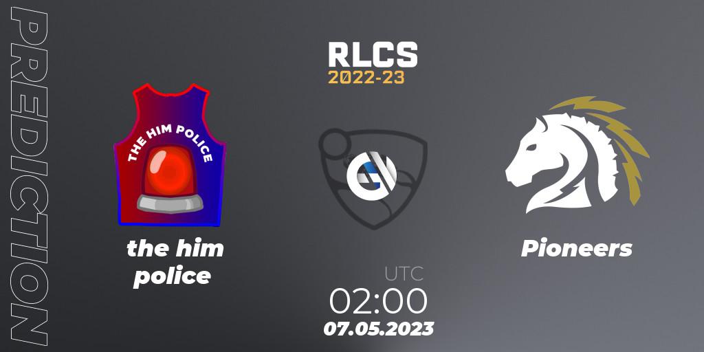 the him police - Pioneers: прогноз. 07.05.2023 at 02:00, Rocket League, RLCS 2022-23 - Spring: Oceania Regional 1 - Spring Open