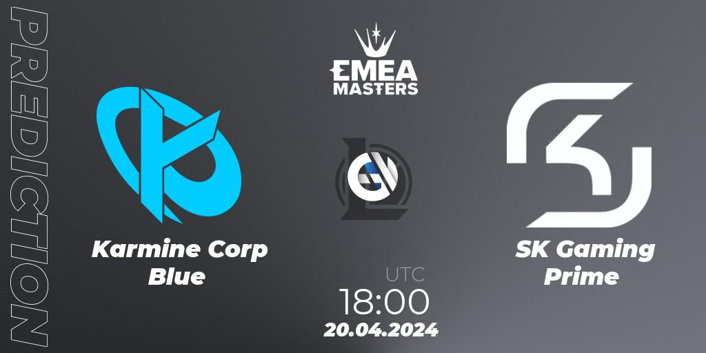 Karmine Corp Blue - SK Gaming Prime: прогноз. 20.04.2024 at 18:00, LoL, EMEA Masters Spring 2024 - Group Stage