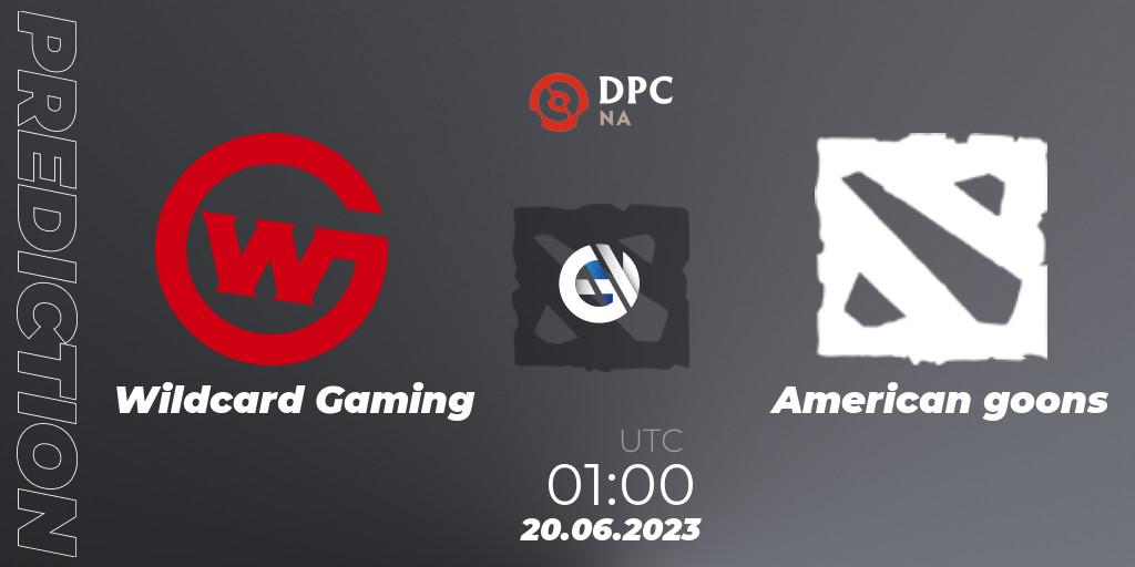 Wildcard Gaming - American goons: прогноз. 20.06.2023 at 01:21, Dota 2, DPC 2023 Tour 3: NA Division II (Lower)