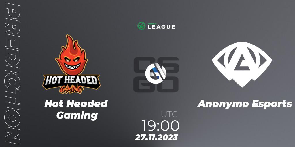 Hot Headed Gaming - Anonymo Esports: прогноз. 27.11.2023 at 19:00, Counter-Strike (CS2), ESEA Season 47: Advanced Division - Europe