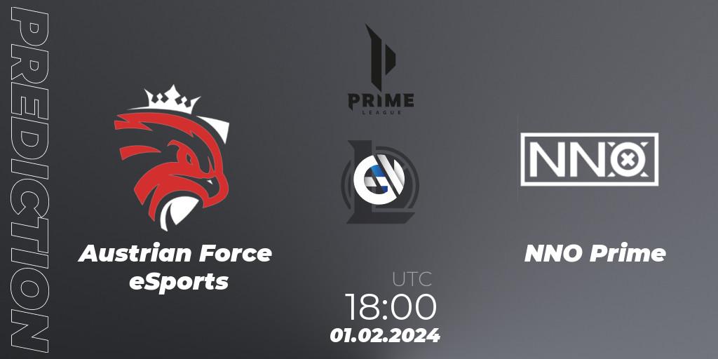 Austrian Force eSports - NNO Prime: прогноз. 01.02.2024 at 21:00, LoL, Prime League Spring 2024 - Group Stage