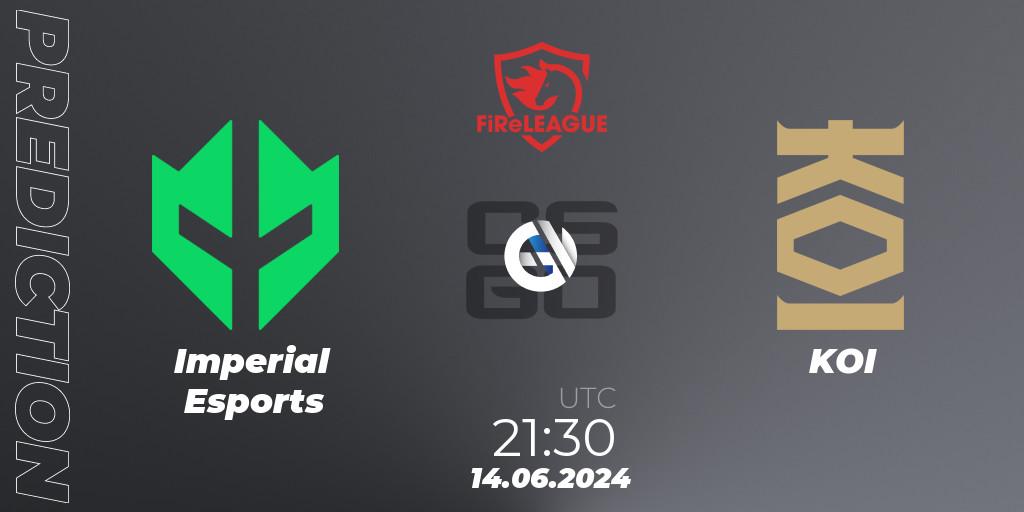 Imperial Esports - KOI: прогноз. 14.06.2024 at 23:00, Counter-Strike (CS2), FiReLEAGUE 2023 Global Finals