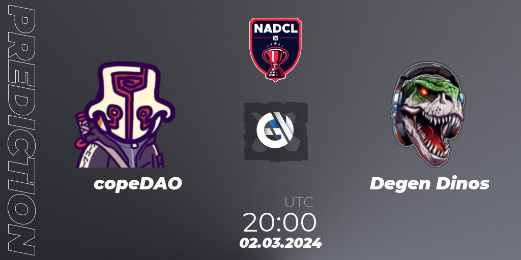 copeDAO - Degen Dinos: прогноз. 02.03.2024 at 20:00, Dota 2, North American Dota Challengers League Season 6 Division 1