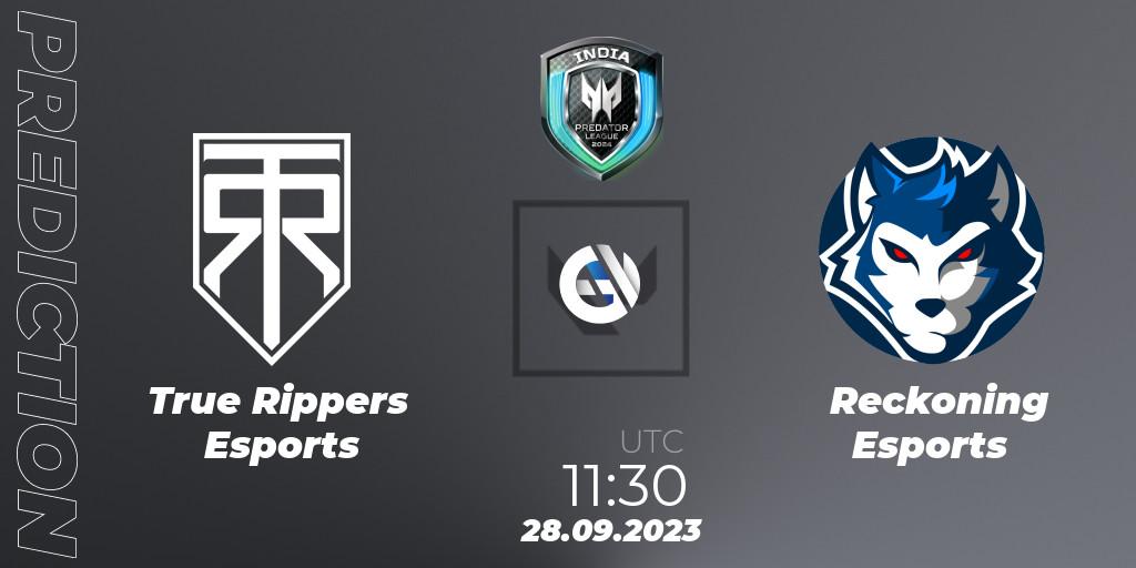 True Rippers Esports - Reckoning Esports: прогноз. 28.09.23, VALORANT, Predator League 2024: India