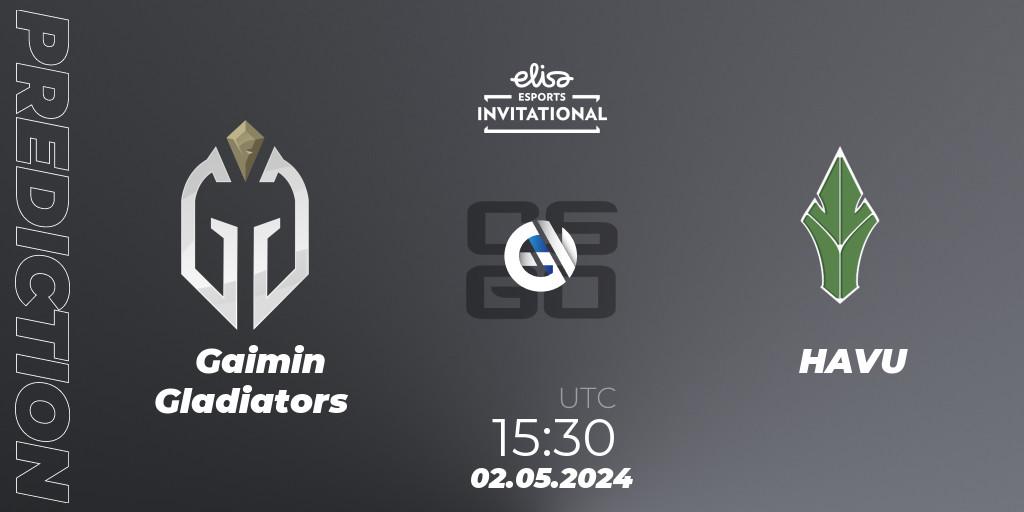 Gaimin Gladiators - HAVU: прогноз. 02.05.2024 at 15:30, Counter-Strike (CS2), Elisa Invitational Spring 2024