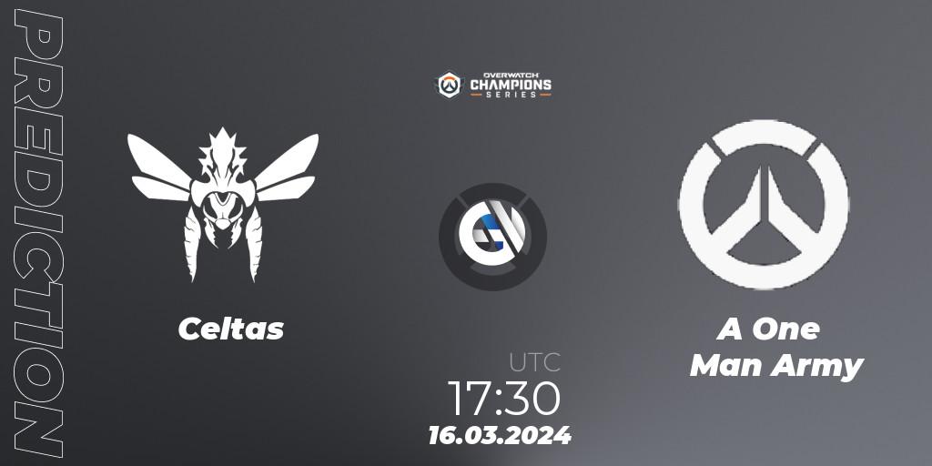Celtas - A One Man Army: прогноз. 16.03.2024 at 17:30, Overwatch, Overwatch Champions Series 2024 - EMEA Stage 1 Group Stage