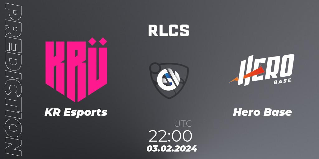 KRÜ Esports - Hero Base: прогноз. 03.02.2024 at 19:00, Rocket League, RLCS 2024 - Major 1: SAM Open Qualifier 1