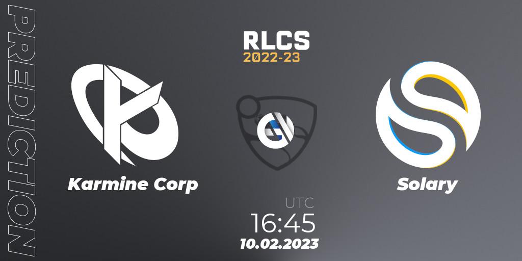 Karmine Corp - Solary: прогноз. 10.02.2023 at 16:45, Rocket League, RLCS 2022-23 - Winter: Europe Regional 2 - Winter Cup