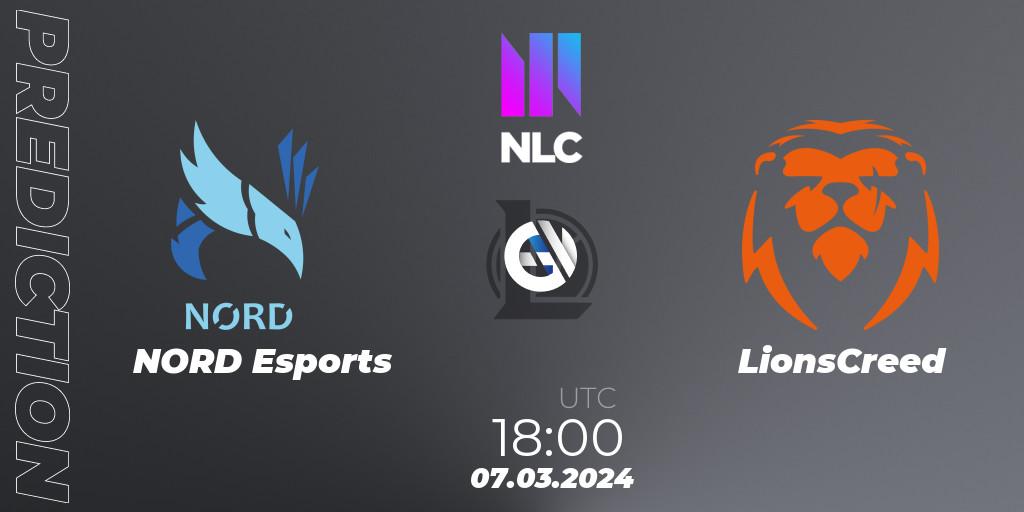 NORD Esports - LionsCreed: прогноз. 07.03.24, LoL, NLC 1st Division Spring 2024