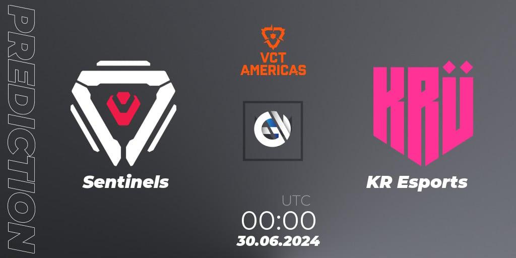 Sentinels - KRÜ Esports: прогноз. 30.06.2024 at 00:00, VALORANT, VALORANT Champions Tour 2024: Americas League - Stage 2 - Group Stage