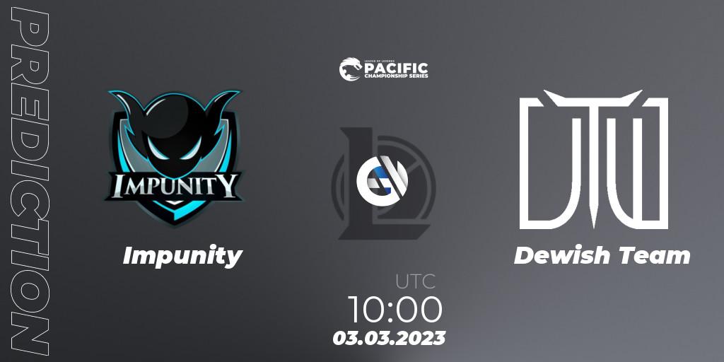 Impunity - Dewish Team: прогноз. 03.03.2023 at 10:00, LoL, PCS Spring 2023 - Group Stage