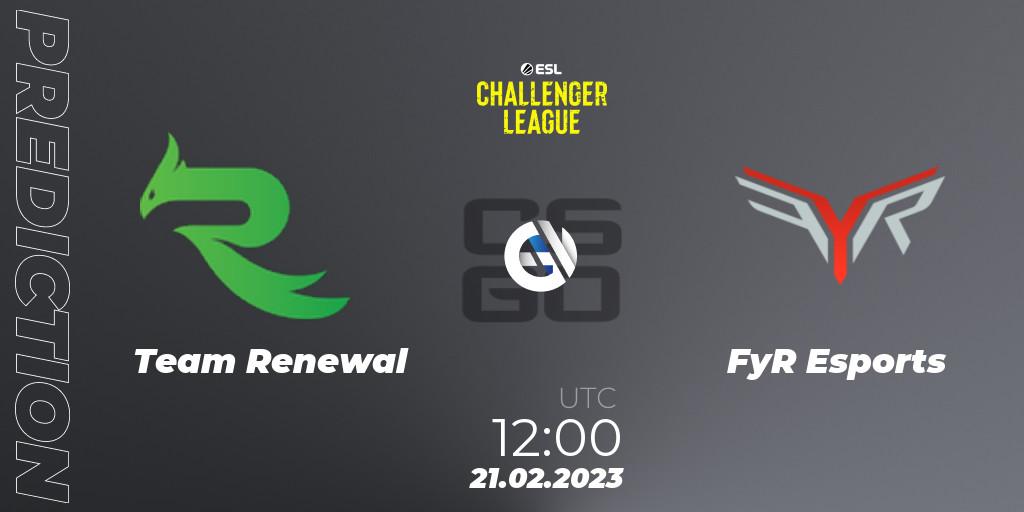 Team Renewal - FyR Esports: прогноз. 21.02.23, CS2 (CS:GO), ESL Challenger League Season 44: Asia-Pacific
