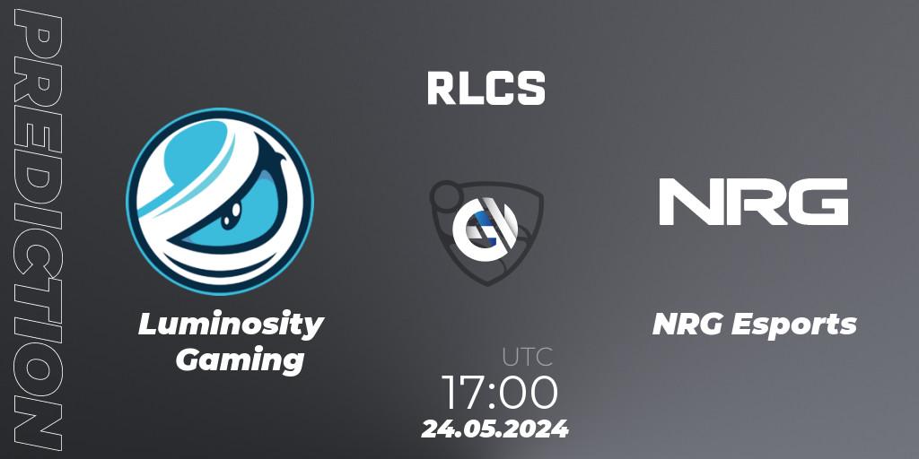 Luminosity Gaming - NRG Esports: прогноз. 24.05.2024 at 17:00, Rocket League, RLCS 2024 - Major 2: NA Open Qualifier 6