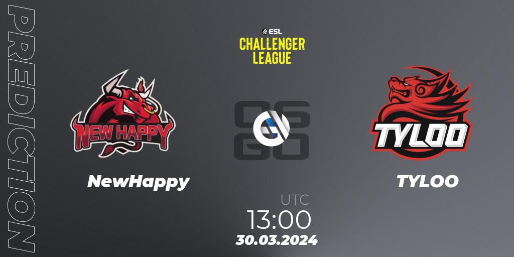 NewHappy - TYLOO: прогноз. 30.03.24, CS2 (CS:GO), ESL Challenger League Season 47: Asia