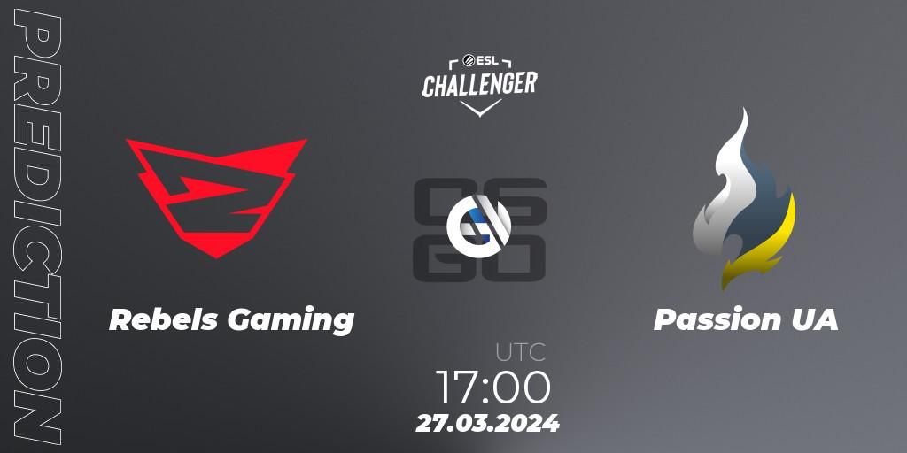Rebels Gaming - Passion UA: прогноз. 27.03.24, CS2 (CS:GO), ESL Challenger #57: European Open Qualifier