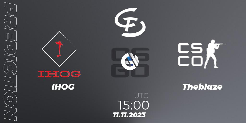 IHOG - Theblaze: прогноз. 11.11.2023 at 15:00, Counter-Strike (CS2), Europebet Cup 2023