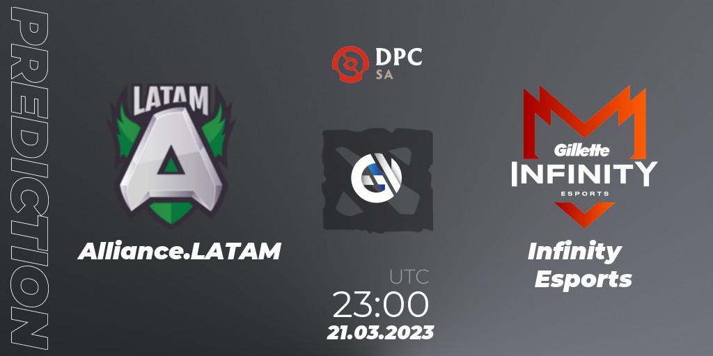 Alliance.LATAM - Infinity Esports: прогноз. 21.03.23, Dota 2, DPC 2023 Tour 2: SA Division I (Upper)