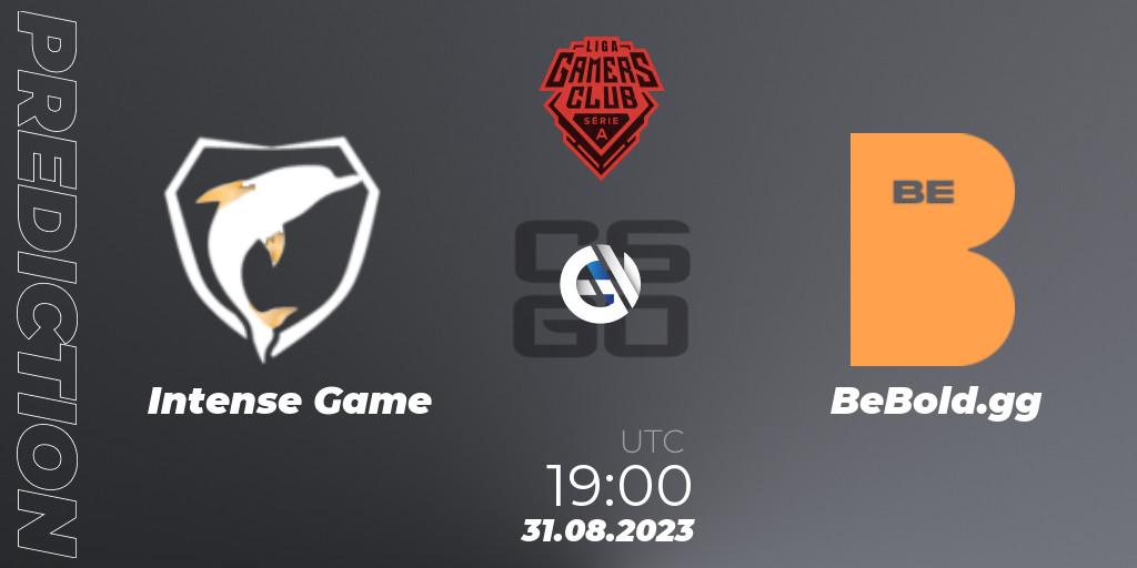 Intense Game - BeBold.gg: прогноз. 31.08.2023 at 19:00, Counter-Strike (CS2), Gamers Club Liga Série A: August 2023