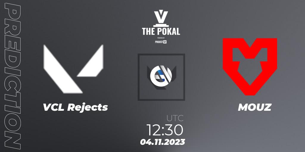 VCL Rejects - MOUZ: прогноз. 04.11.2023 at 12:30, VALORANT, PROJECT V 2023: THE POKAL
