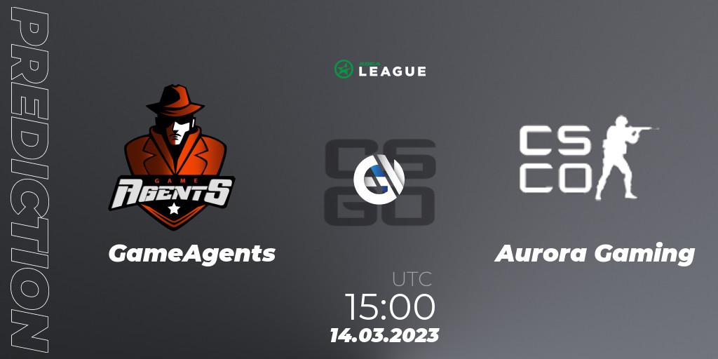 GameAgents - Aurora: прогноз. 14.03.2023 at 15:00, Counter-Strike (CS2), ESEA Season 44: Main Division - Europe
