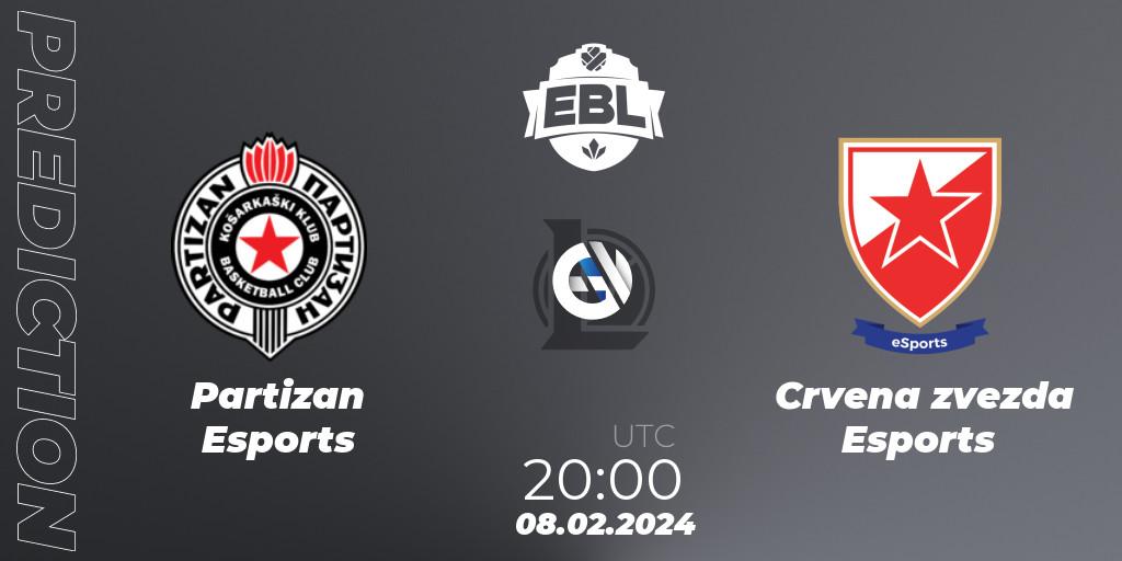Partizan Esports - Crvena zvezda Esports: прогноз. 08.02.2024 at 20:00, LoL, Esports Balkan League Season 14